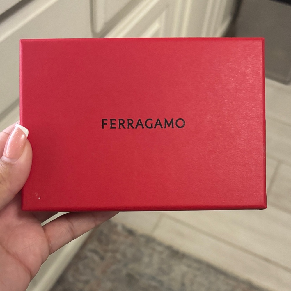 Salvatore Ferragamo Black Leather Card Holder